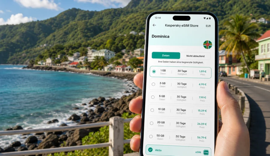 Salisbury eSIM: mobiles Internet in Dominica