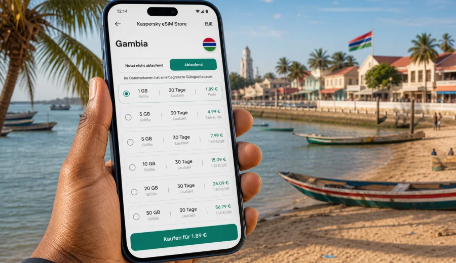 eSIM für Gambia: mobile Verbindung und Internet