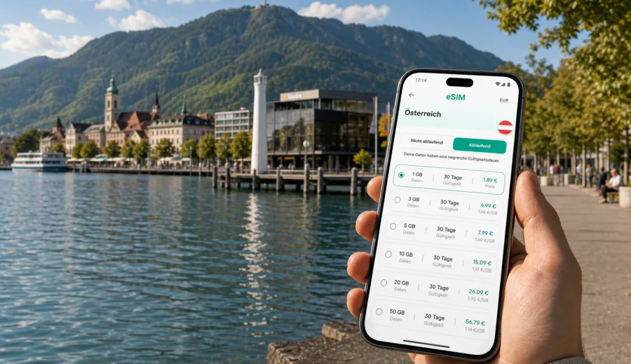 Bregenz eSIM: mobiles Internet für die Reise