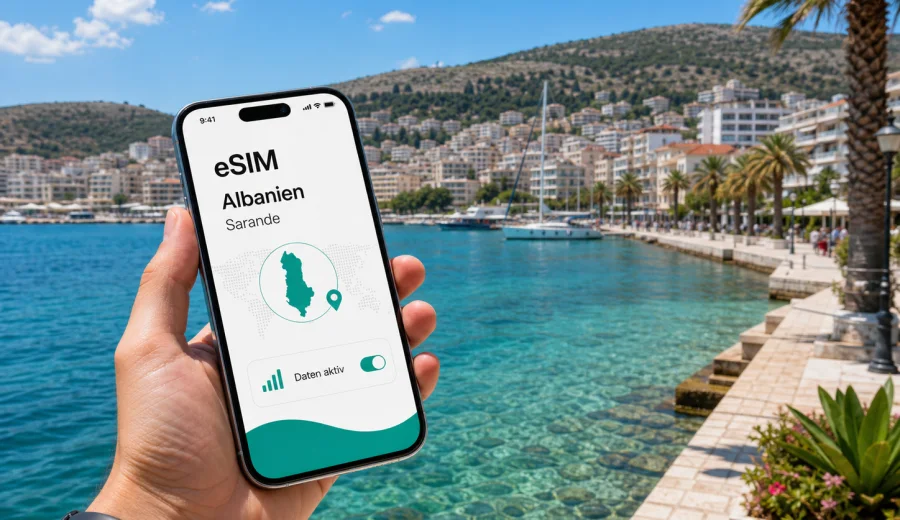 Sarande eSIM: Internet für Albanien-Reisen