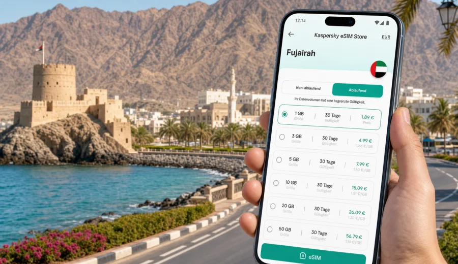 Fujairah eSIM: mobiles Internet auf Reisen