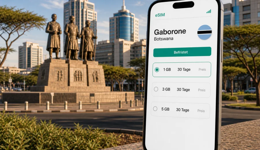 Gaborone eSIM: Internet für Botswana