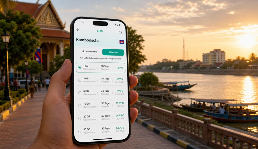 Kratie eSIM: mobiles Internet für Kambodscha