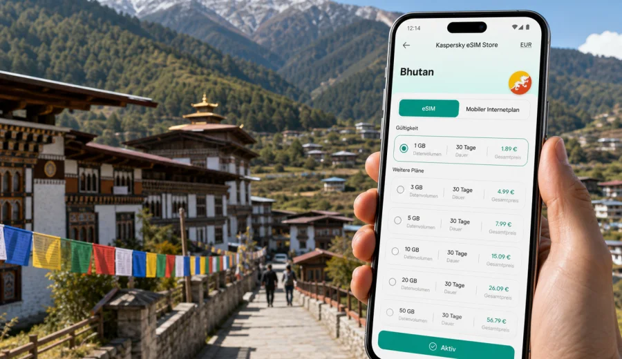 Haa eSIM: Internet für Bhutan-Reisen
