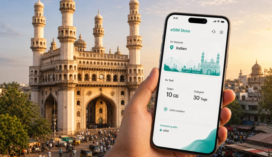 Hyderabad eSIM: mobiles Internet für die Reise
