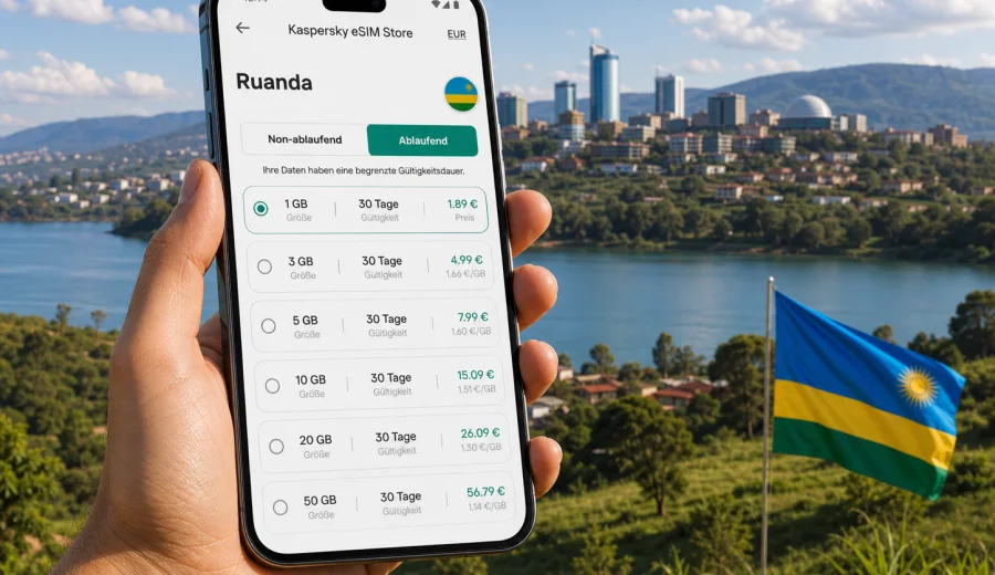eSIM Ruanda: mobiles Internet auf Reisen