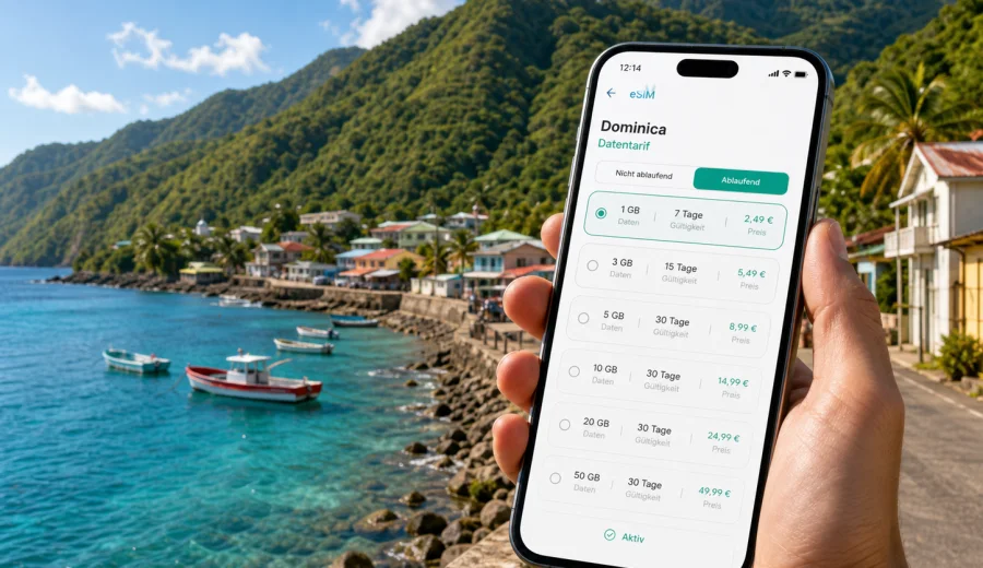 Soufrière eSIM: Internet für Dominica