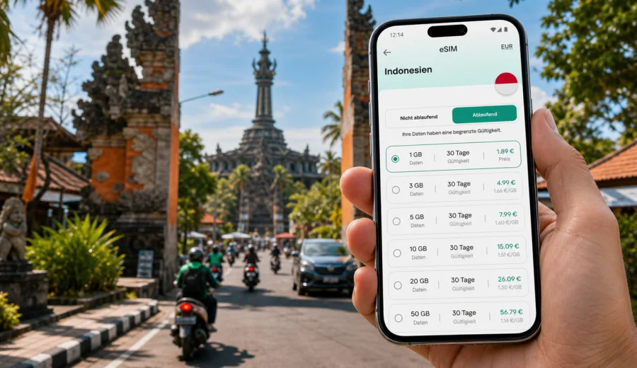 Denpasar eSIM: Internet für Bali-Reisen