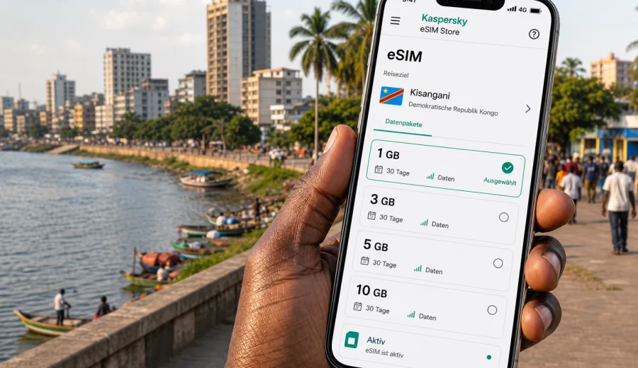 eSIM für Kisangani: Internet auf Reisen