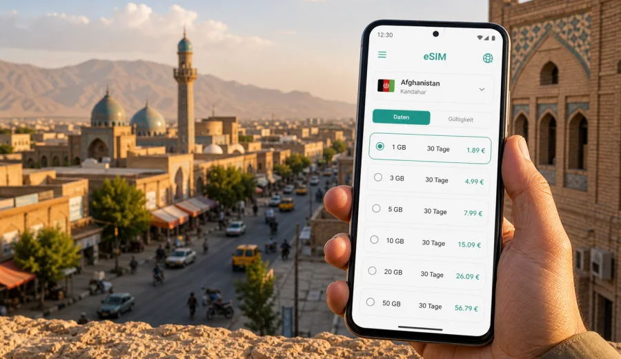 Kandahar eSIM: mobiles Internet für Ihre Reise