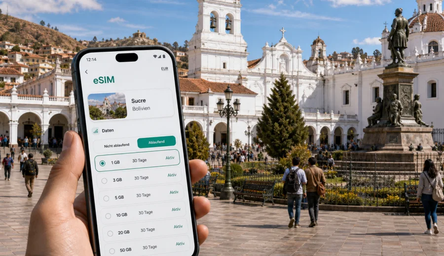 Sucre eSIM: Internet für Ihre Bolivien-Reise