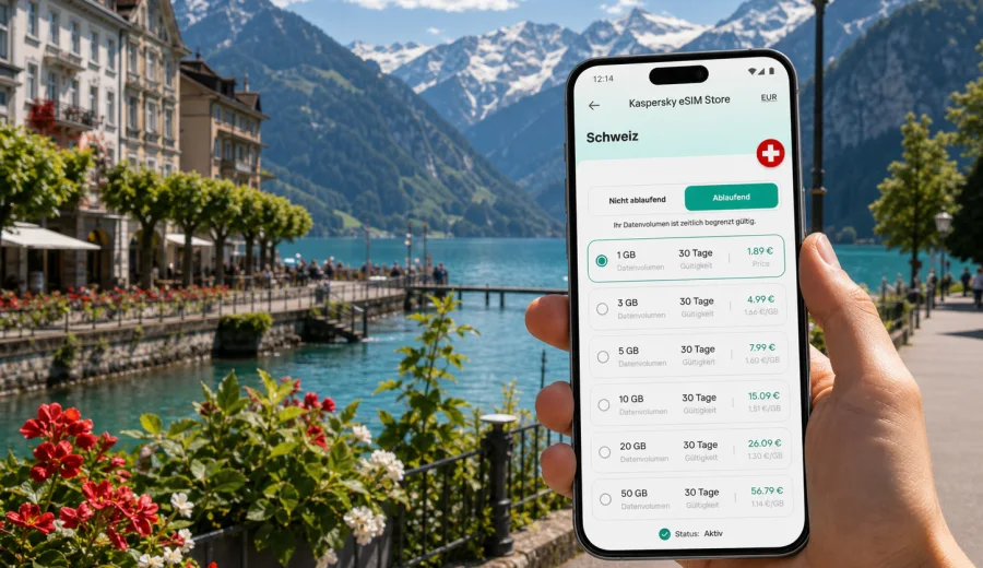 Interlaken eSIM: mobiles Internet für die Reise