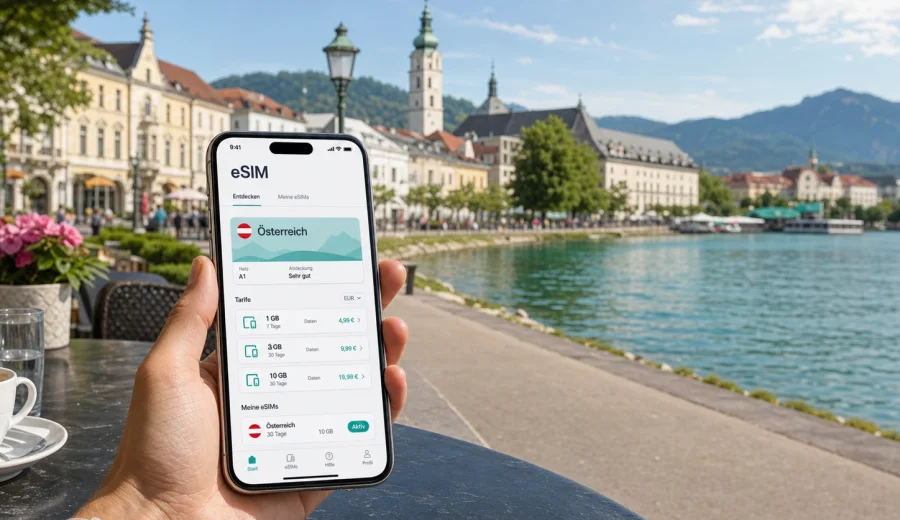 Klagenfurt eSIM: mobiles Internet auf Reisen