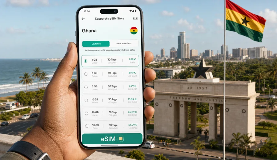 eSIM für Ghana: Internet auf Reisen