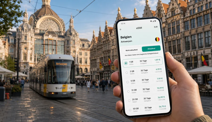Antwerpen eSIM: Internet für Ihre Reise