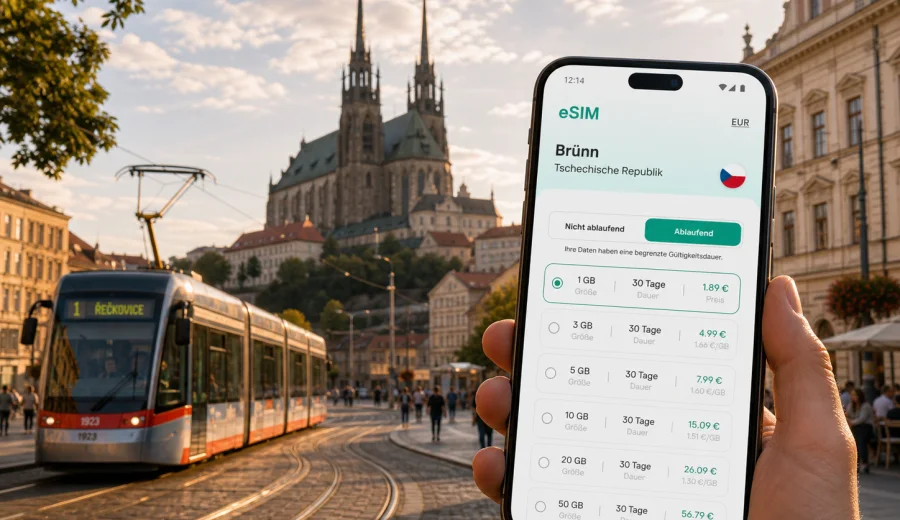 Brünn eSIM: mobiles Internet für die Reise