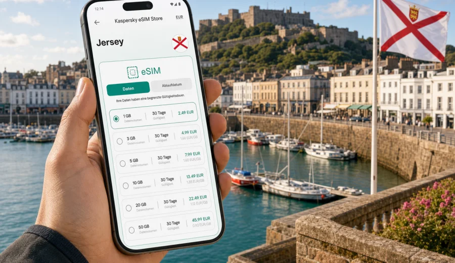eSIM für Jersey: Internet auf Reisen