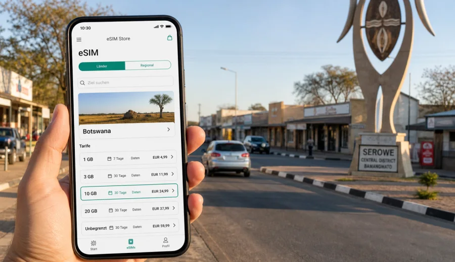 eSIM Serowe: Internet für Botswana-Reisen