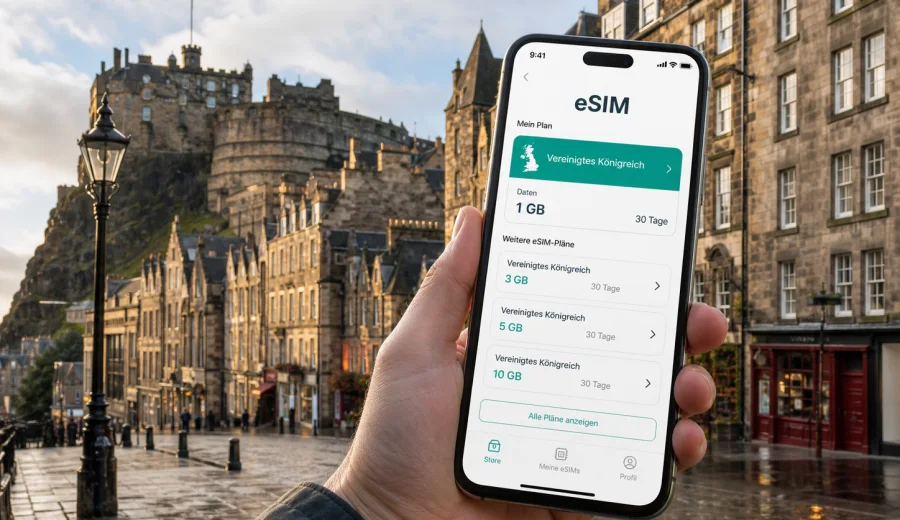 Edinburgh eSIM: mobiles Internet für Ihre Reise