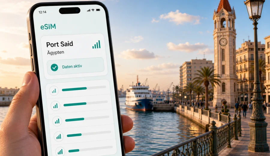 Port Said eSIM: Internet für Ägyptenreisen