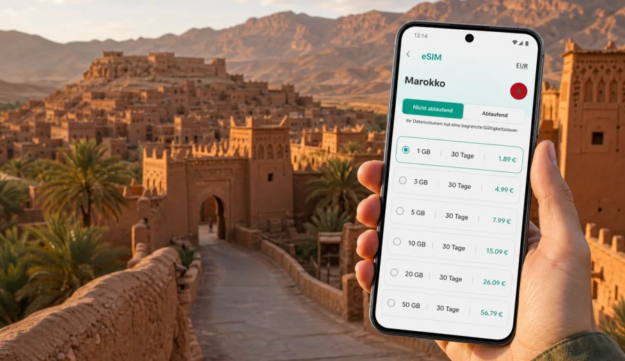 Ouarzazate eSIM: Internet für Marokko-Reisen