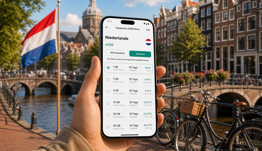 eSIM Niederlande: mobiles Internet auf Reisen