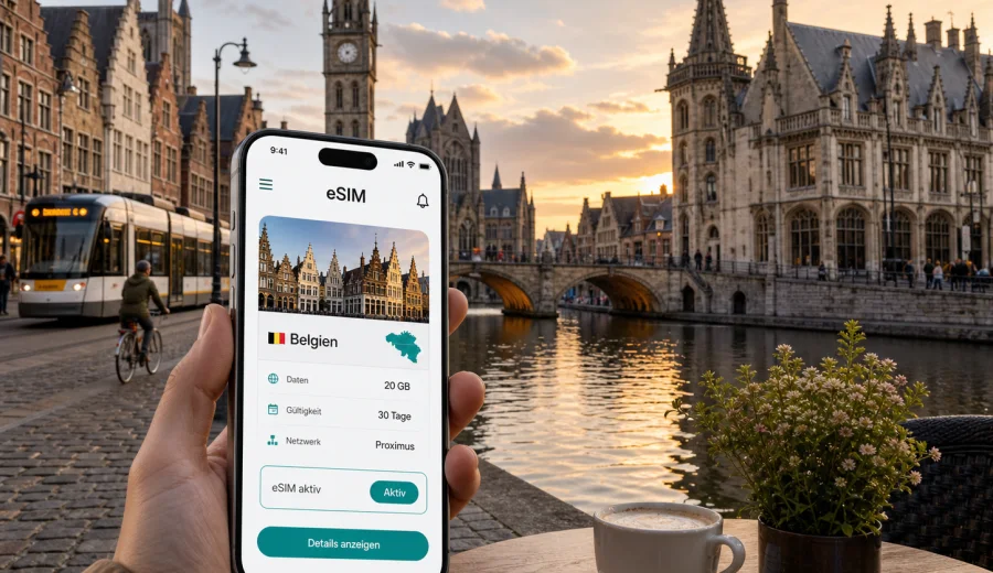 Gent eSIM: mobiles Internet für Ihre Reise