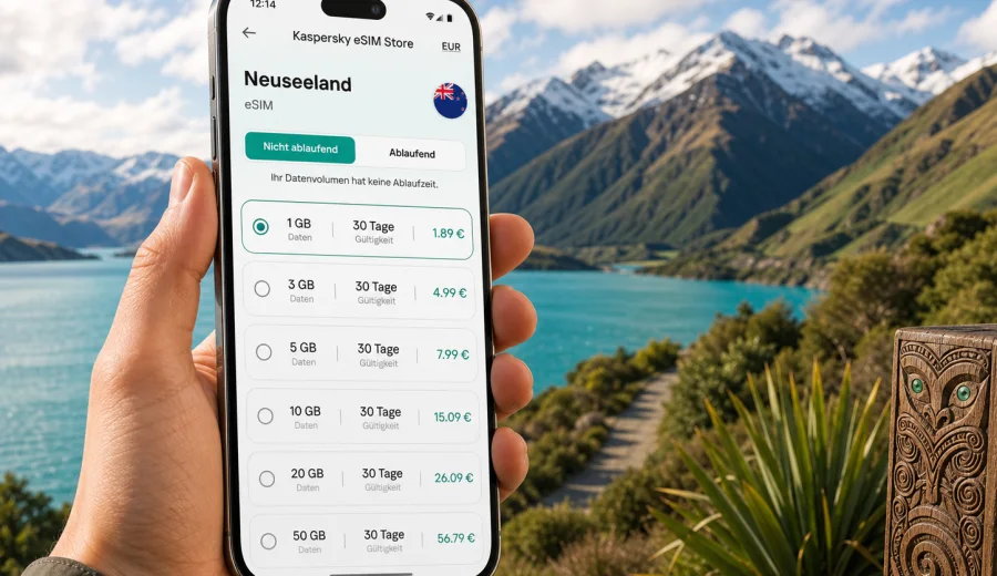 eSIM für Neuseeland: Internet auf Reisen