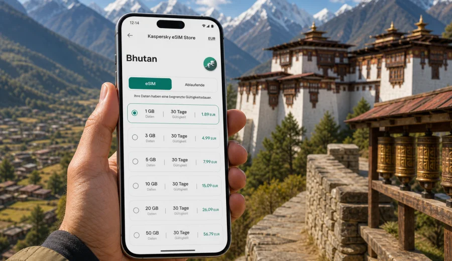 eSIM Bhutan: mobile Verbindung und Internet