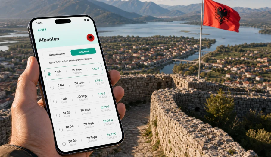 eSIM Shkodra: Internet für Albanien-Reisen