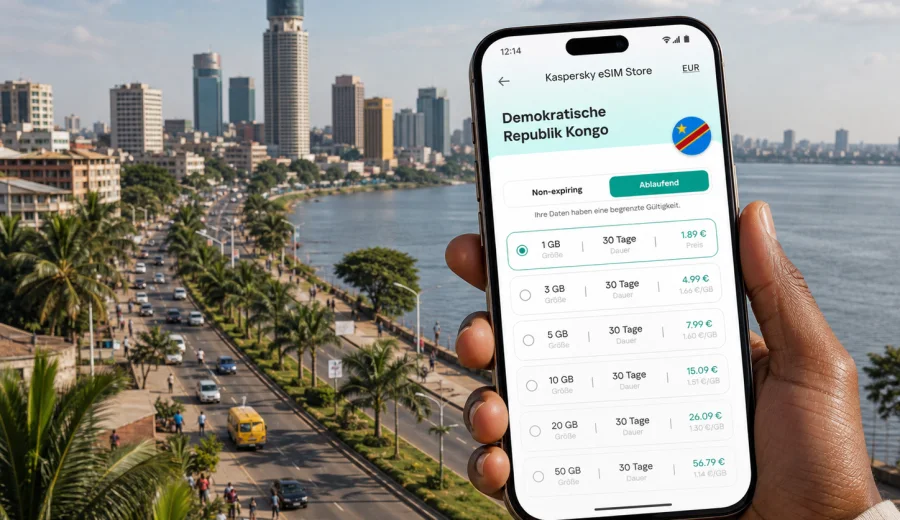 Kinshasa eSIM: mobiles Internet für die Reise