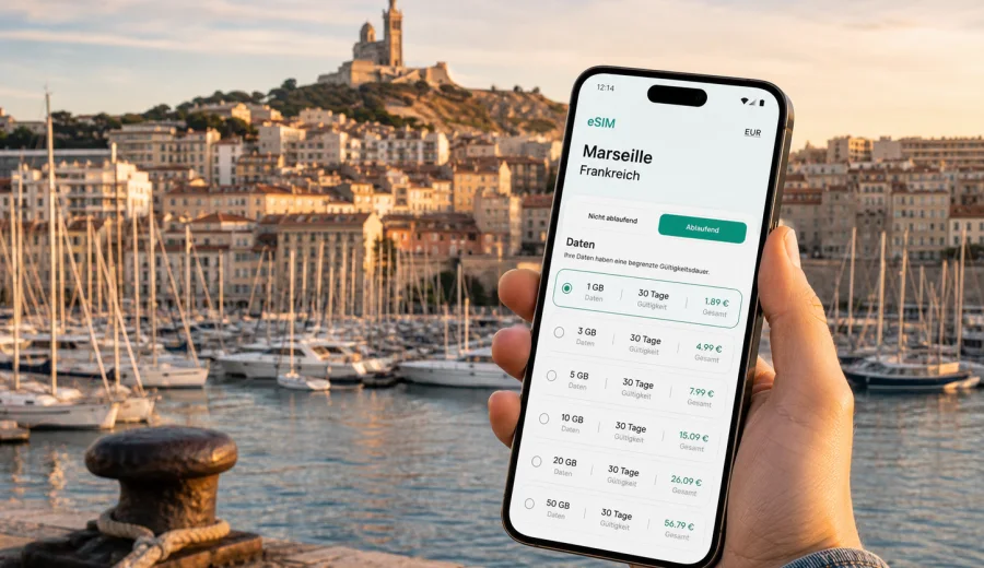 Marseille eSIM: mobiles Internet für die Reise
