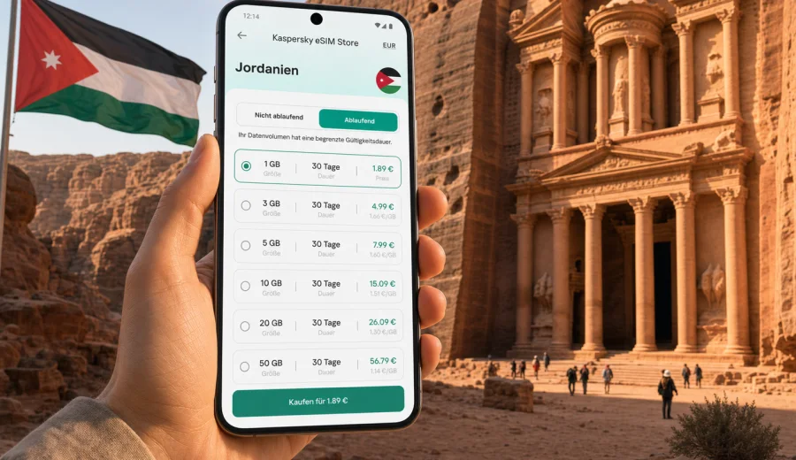eSIM Jordanien: mobiles Internet auf Reisen
