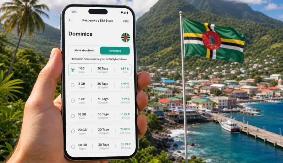 eSIM Dominica: mobiles Internet auf Reisen
