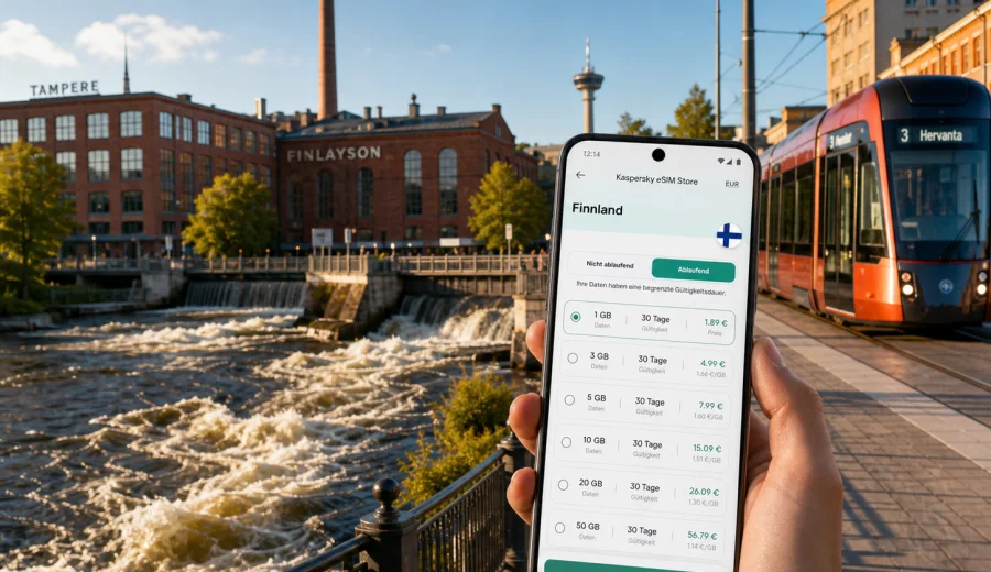 Tampere eSIM: mobiles Internet für die Reise
