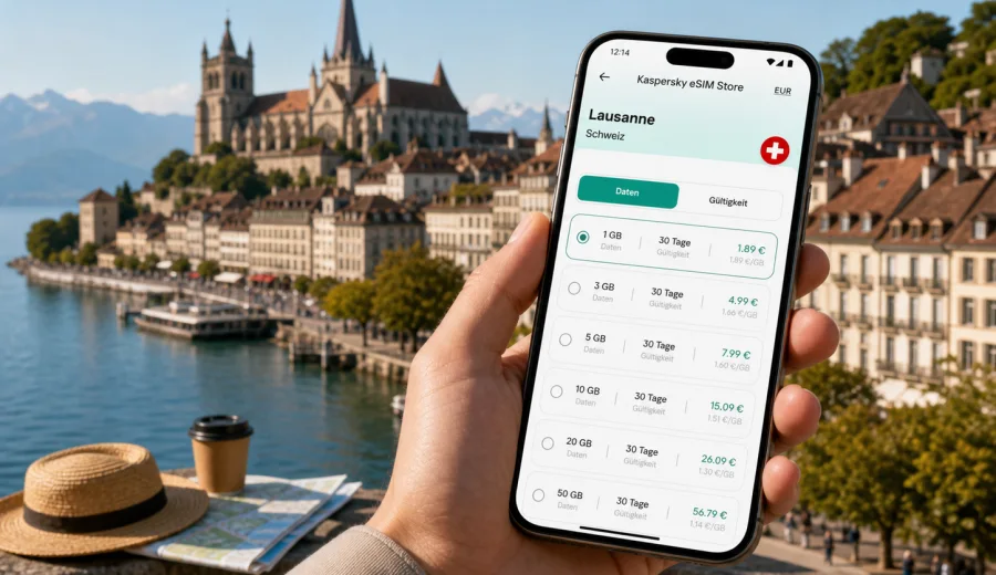 Lausanne eSIM: mobiles Internet für die Reise
