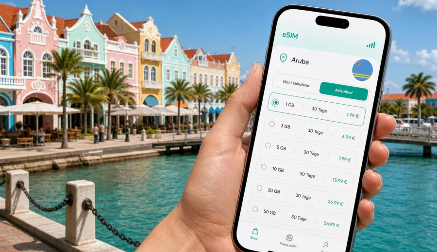 Oranjestad eSIM: mobiles Internet für Aruba