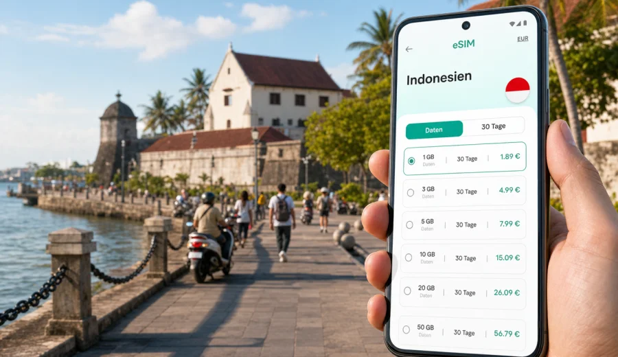 Makassar eSIM: mobiles Internet auf Reisen
