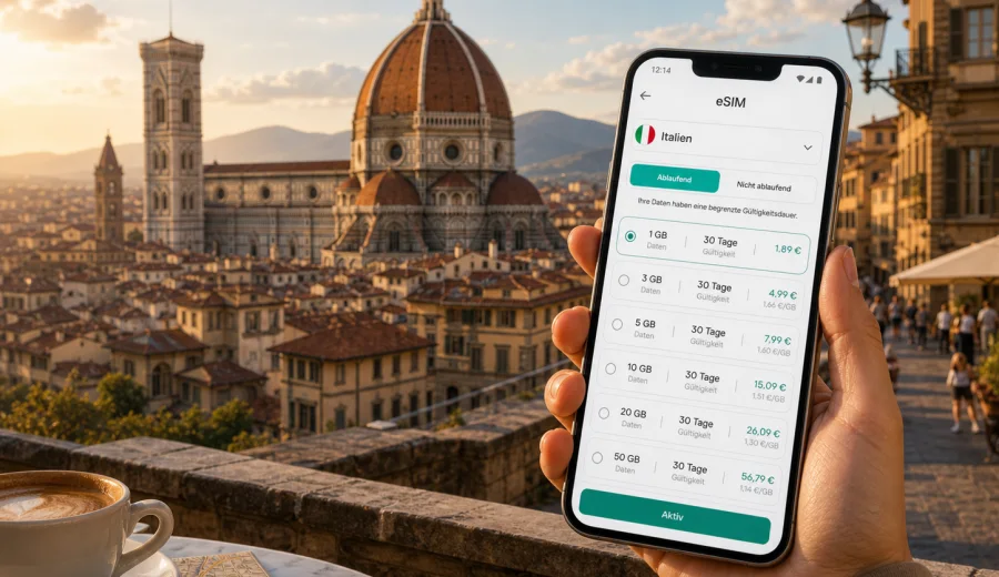 Florenz eSIM: Internet und mobile Verbindung
