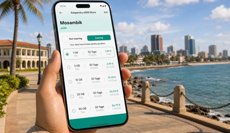 eSIM Mosambik: mobile Verbindung und Internet