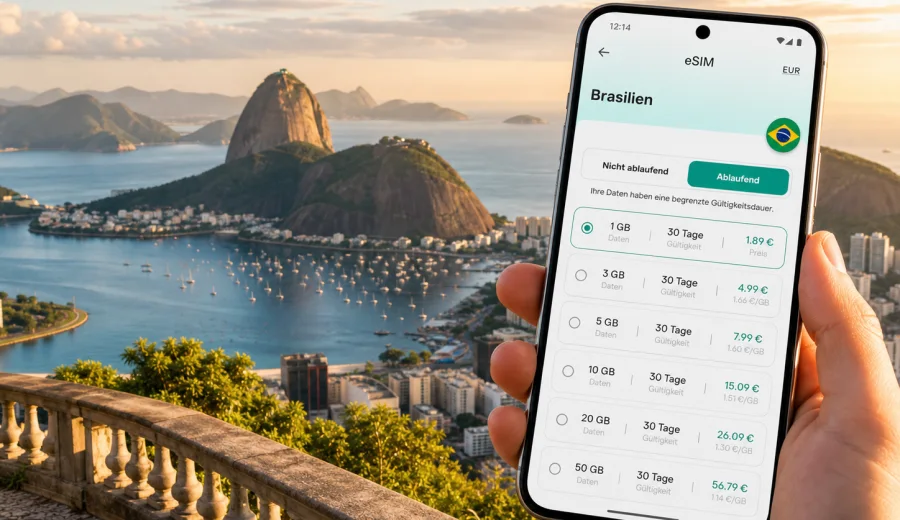 Rio de Janeiro eSIM: Internet für die Reise