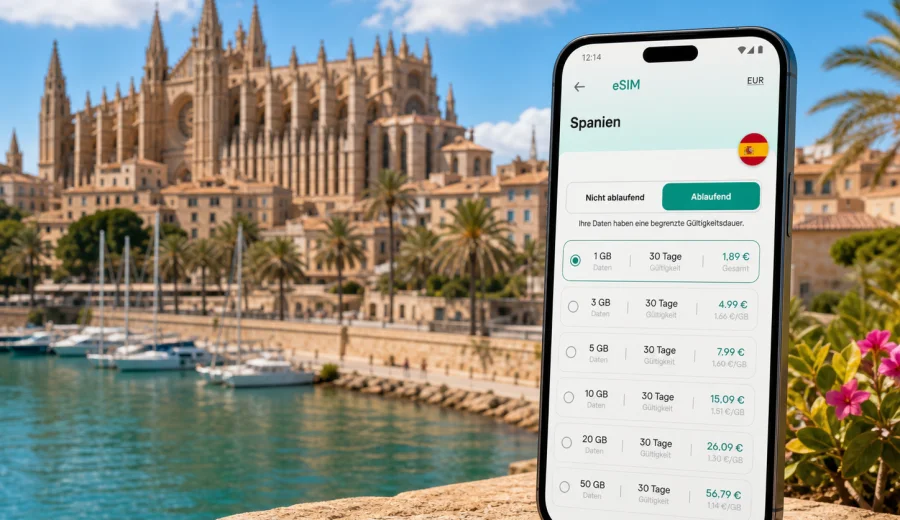 Palma de Mallorca eSIM: Internet für Ihre Reise