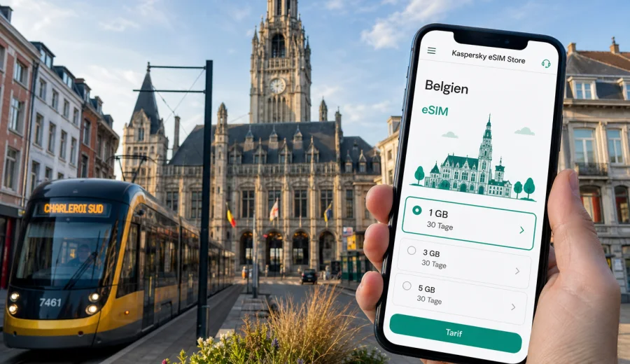 Charleroi eSIM: Internet und mobile Verbindung
