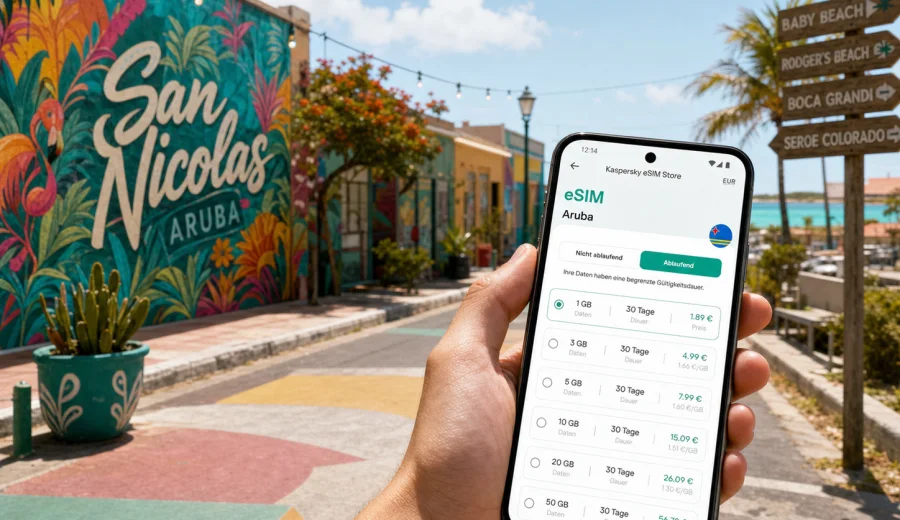 San Nicolas eSIM: Internet für Aruba-Reisen