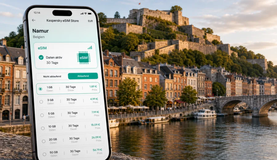 Namur eSIM: mobiles Internet in Belgien