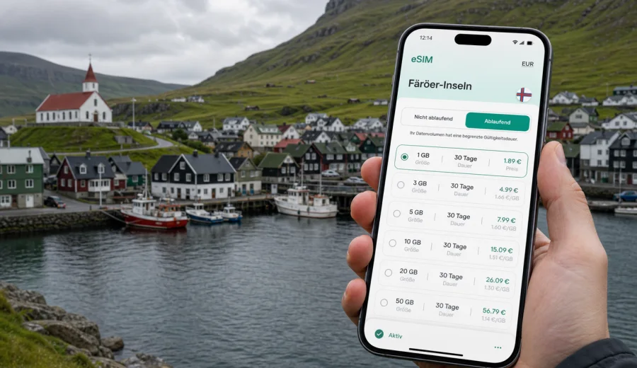 eSIM Sandavagur: Internet auf den Färöer-Inseln