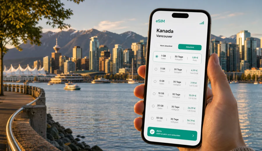 Vancouver eSIM: mobiles Internet in Kanada