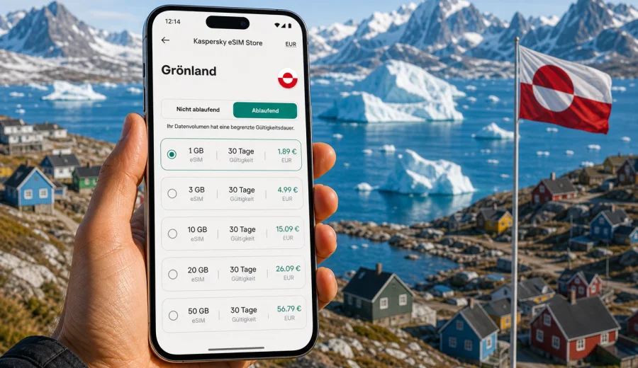 eSIM für Grönland: mobiles Internet auf Reisen