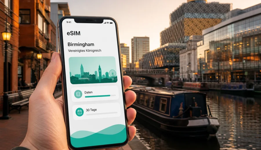 Birmingham eSIM: mobiles Internet für die Reise