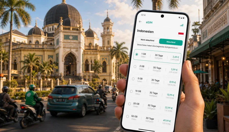 eSIM Medan: mobiles Internet für die Reise